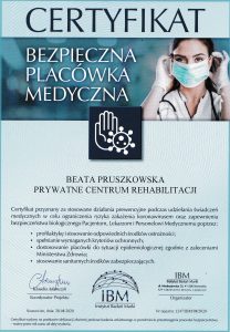 Certyfikat bezpieczna placówka medyczna